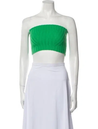 Pre-owned Autumn Cashmere Cashmere Strapless Sweater W/ Tags In Green