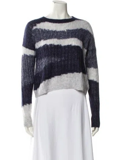 Pre-owned Autumn Cashmere Cashmere Striped Sweater In Blue