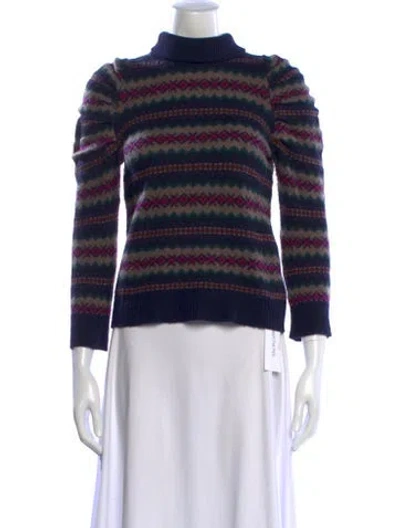 Pre-owned Autumn Cashmere Cashmere Striped Sweater In Blue