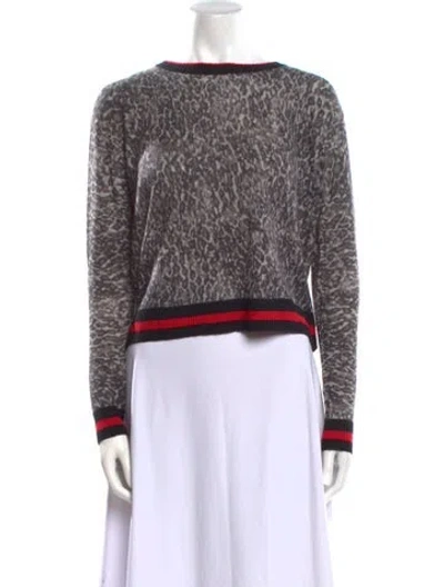 Pre-owned Autumn Cashmere Cashmere Striped Sweater In Gray