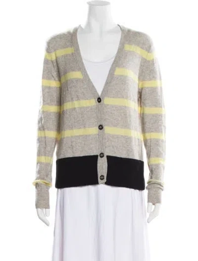 Pre-owned Autumn Cashmere Cashmere Striped Sweater In Gray