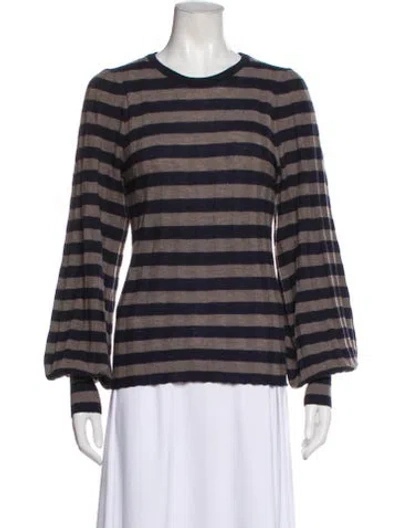 Pre-owned Autumn Cashmere Cashmere Striped Sweater In Gray