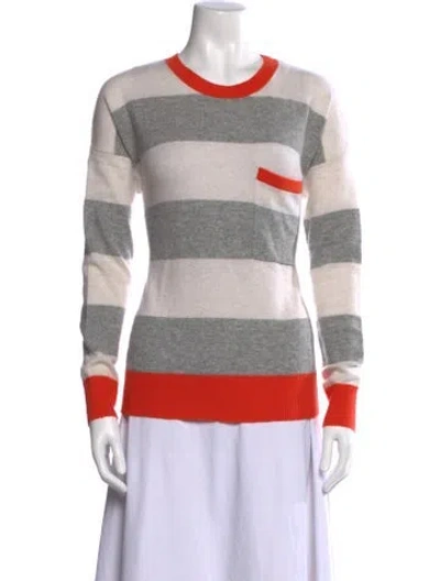 Pre-owned Autumn Cashmere Cashmere Striped Sweater In Gray