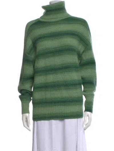 Pre-owned Autumn Cashmere Cashmere Striped Sweater In Green