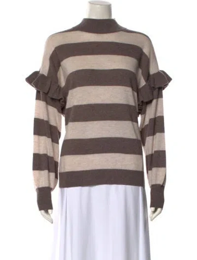 Pre-owned Autumn Cashmere Cashmere Striped Sweater W/ Tags In Neutral