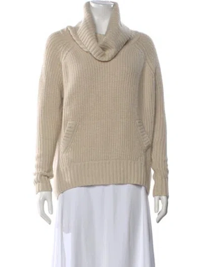 Pre-owned Autumn Cashmere Cashmere Turtleneck Sweater In White