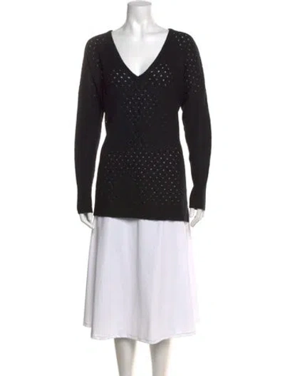 Pre-owned Autumn Cashmere Cashmere V-neck Sweater In Black