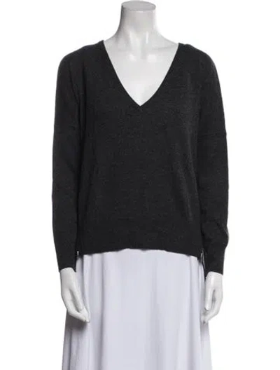 Pre-owned Autumn Cashmere Cashmere V-neck Sweater In Blue
