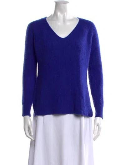 Pre-owned Autumn Cashmere Cashmere V-neck Sweater In Blue