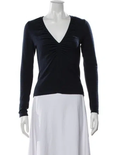 Pre-owned Autumn Cashmere Cashmere V-neck Sweater In Blue