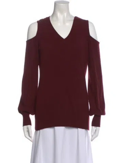 Pre-owned Autumn Cashmere Cashmere V-neck Sweater In Burgundy