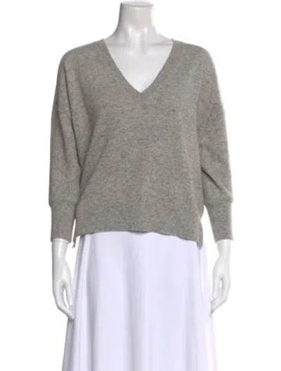 Pre-owned Autumn Cashmere Cashmere V-neck Sweater In Gray