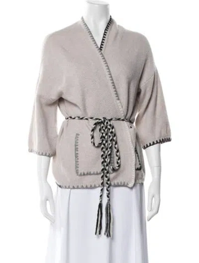 Pre-owned Autumn Cashmere Cashmere V-neck Sweater In Gray