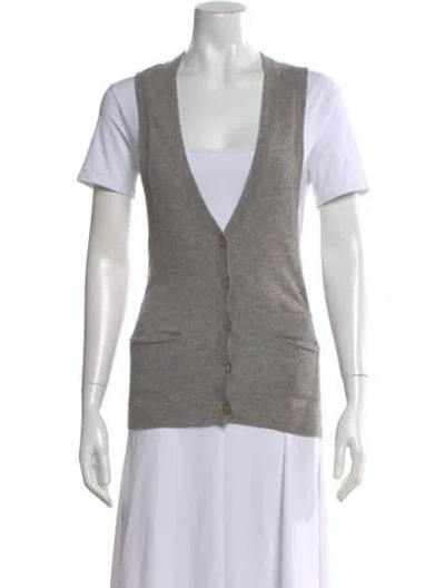 Pre-owned Autumn Cashmere Cashmere V-neck Sweater In Gray