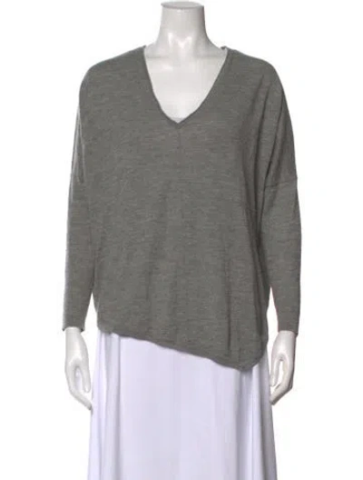 Pre-owned Autumn Cashmere Cashmere V-neck Sweater In Gray