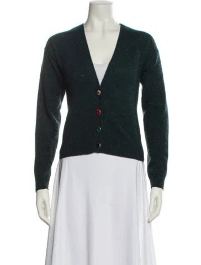 Pre-owned Autumn Cashmere Cashmere V-neck Sweater In Green