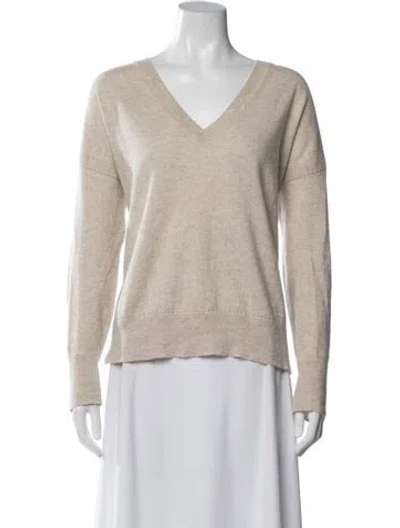 Pre-owned Autumn Cashmere Cashmere V-neck Sweater In Neutral