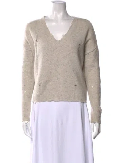 Pre-owned Autumn Cashmere Cashmere V-neck Sweater In Neutral