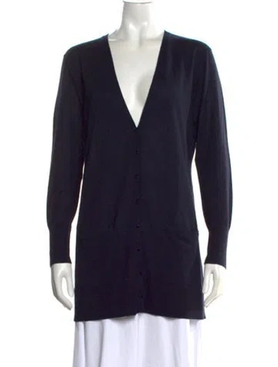 Pre-owned Autumn Cashmere Cashmere V-neck Sweater W/ Tags In Blue