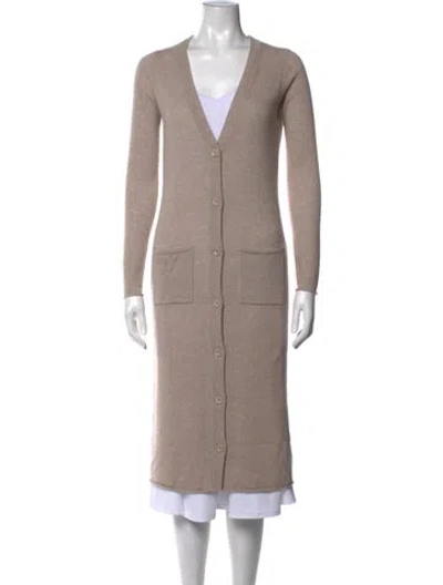 Pre-owned Autumn Cashmere Cashmere V-neck Sweater W/ Tags In Neutrals
