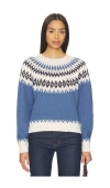 Autumn Cashmere Chunky Fair Isle Crew Sweater In Multi