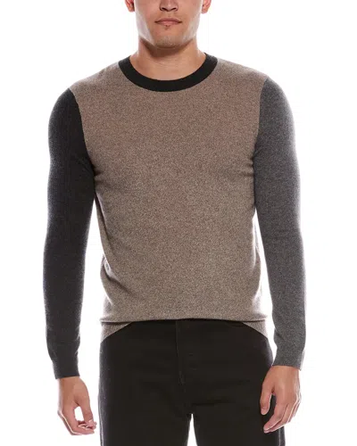 Autumn Cashmere Colorblock Cashmere Crewneck Sweater In Brown