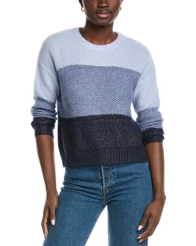 Autumn Cashmere Colorblocked Honeycomb Cashmere & Silk-blend Sweater In Blue