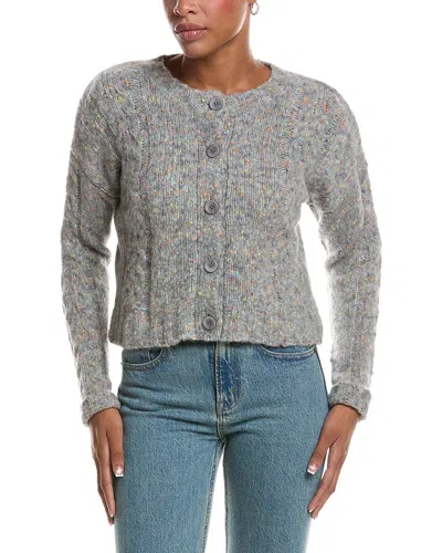 Autumn Cashmere Confetti Cable Boxy Wool & Alpaca-blend Cardigan In Gray