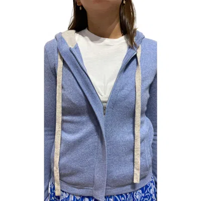Autumn Cashmere Contract Ties Hoodie In Slate/mojave In Blue