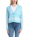 Autumn Cashmere Pointelle-knit Cotton Cardigan In Blue