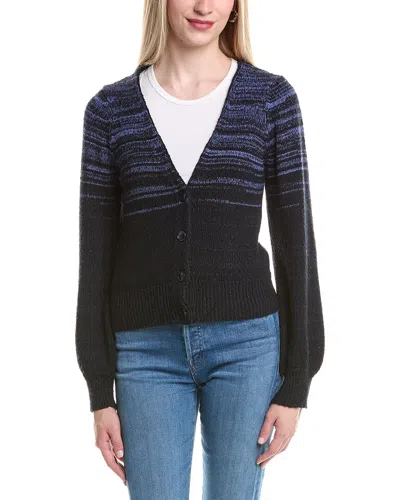 Autumn Cashmere Cotton By  Gradient Puff Sleeve Cardigan In Blue