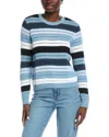 Autumn Cashmere Cotton By  Rainbow Pointelle Stripe Sweater In Multi