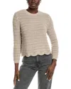 Autumn Cashmere Cotton By  Scallop Edge Sweater In Brown