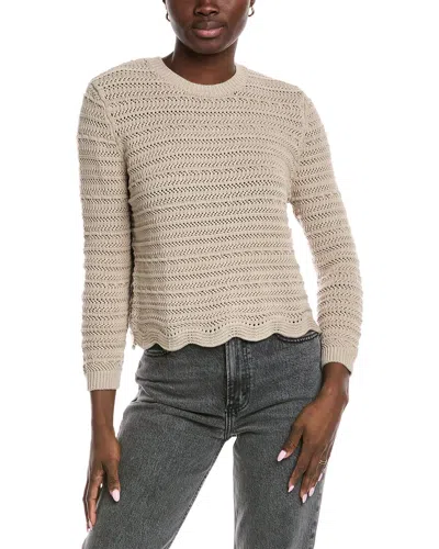 Autumn Cashmere Cotton By  Scallop Edge Sweater In Brown