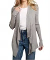 Autumn Cashmere Cotton Rib Drape Cardigan In Sweatshirt Gray In Gray