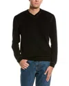 Autumn Cashmere Coverstitch Cashmere V-neck Sweater In Black