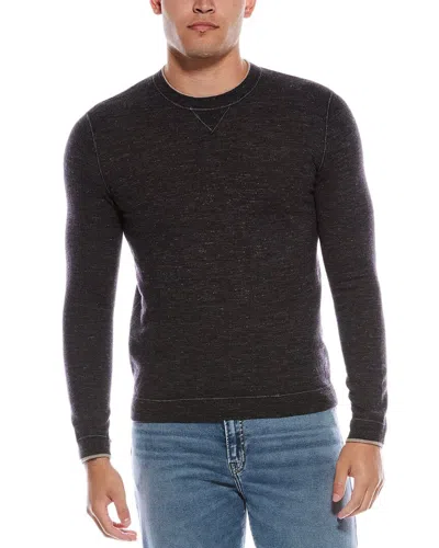 Autumn Cashmere Coverstitch Wool & Linen-blend Crewneck Sweater In Gray