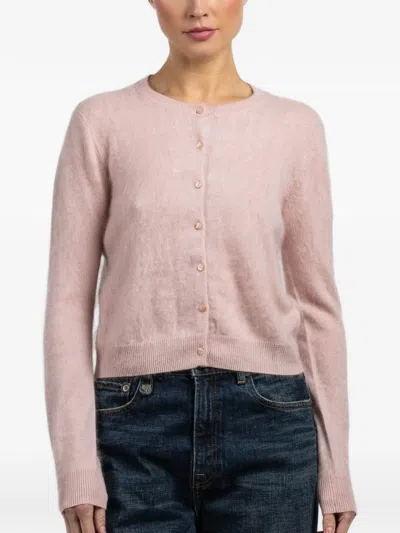 Autumn Cashmere Crew-neck Cardigan In Pink