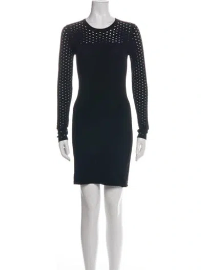 Pre-owned Autumn Cashmere Crew Neck Knee-length Dress In Black