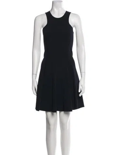 Pre-owned Autumn Cashmere Crew Neck Mini Dress In Blue