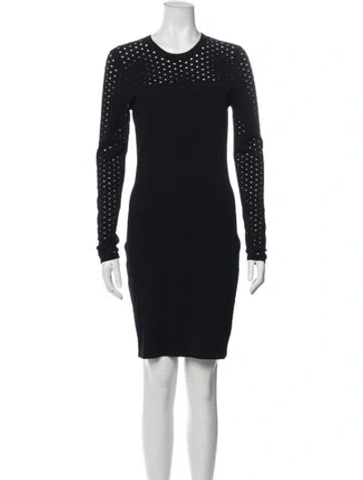 Pre-owned Autumn Cashmere Crew Neck Mini Dress In Blue