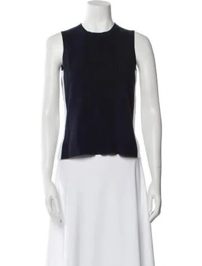 Pre-owned Autumn Cashmere Crew Neck Sleeveless Crop Top W/ Tags In Blue
