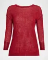 Autumn Cashmere Crewneck Distressed Sheer Cashmere Sweater In Multi