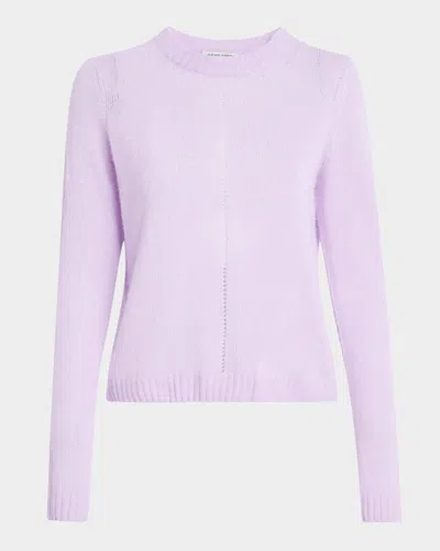 Autumn Cashmere Crewneck Ladder-stitch Sweater In Orchid