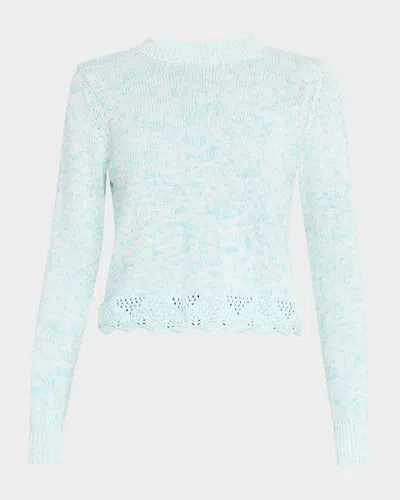 Autumn Cashmere Crewneck Pointelle Knit Cotton Tank In Bleach Whiteagave