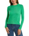 Autumn Cashmere Cropped Reversed Seams Crewneck In Green
