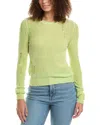 Autumn Cashmere Distressed Shaker Cashmere Sweater In Green