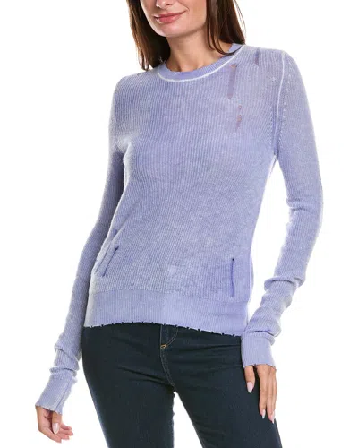 Autumn Cashmere Distressed Shaker Cashmere Sweater In Purple