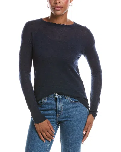 Autumn Cashmere Distressed Sheer Cashmere Sweater In Blue