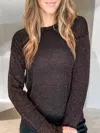 Autumn Cashmere Distressed Shimmer Sweater In Black Magic In Multi